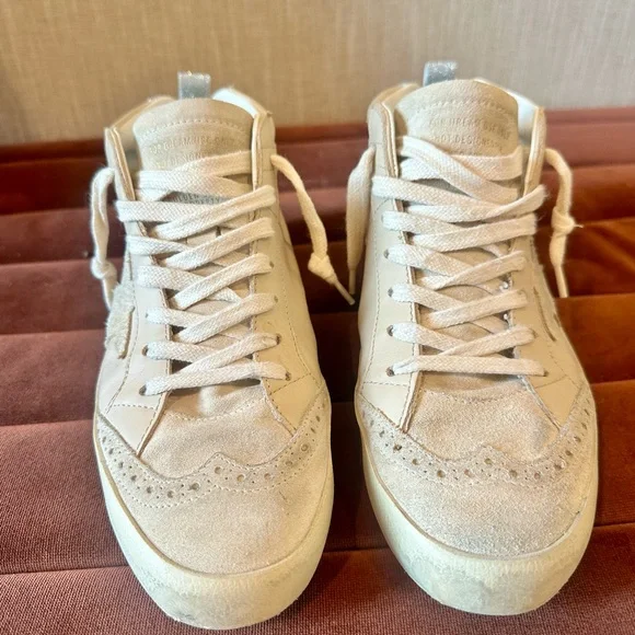 Golden Goose Cream High-Top Sneakers with Star - Picture 8 of 11